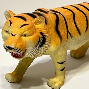 Vintage Realistic Tiger Safari Animal Figure - Yellow and Black